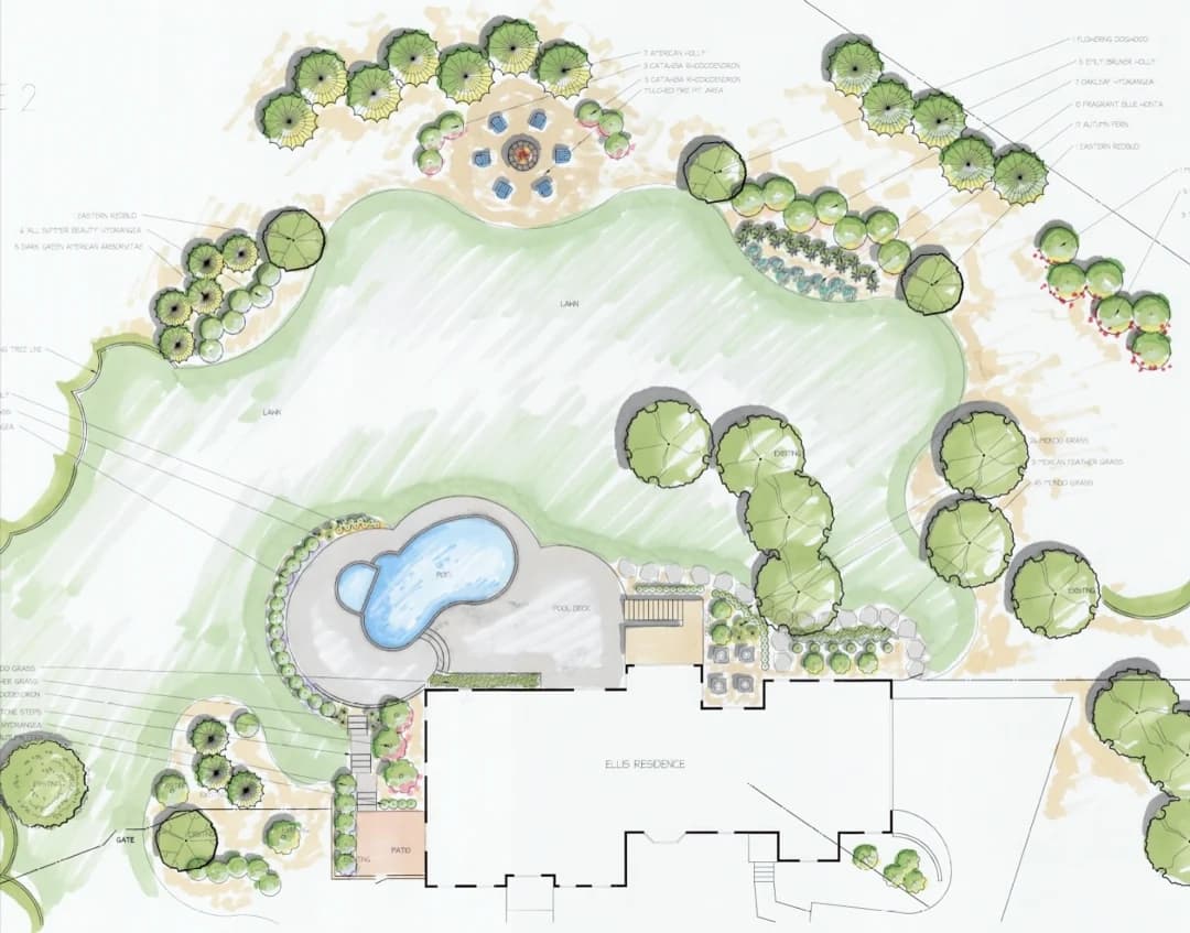 Landscape design sketch