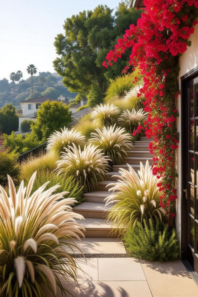 Hollywood Hills Stairway Xeriscape